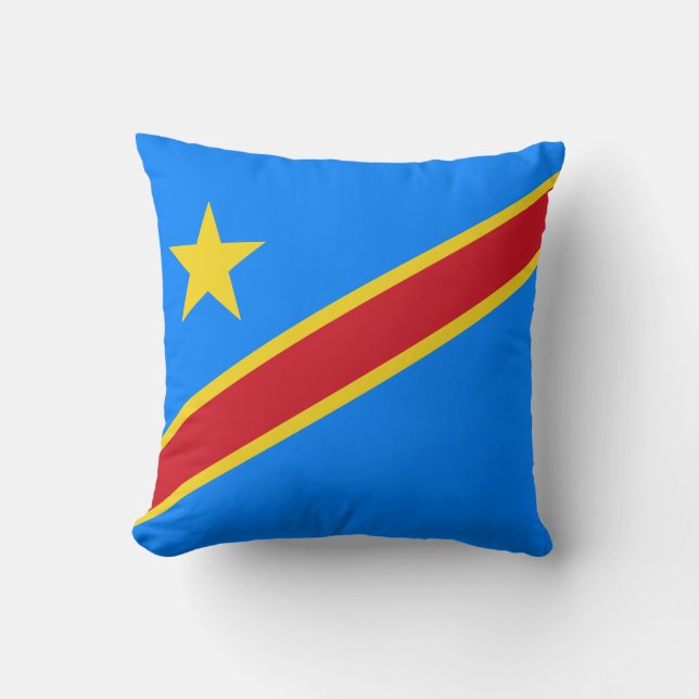 Cojín Decorativo Bandera del Congo Kinshasa (Anverso)