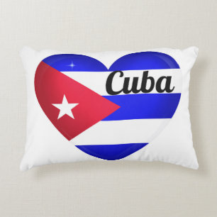 Cojín Decorativo Bandera del Corazón de Cuba
