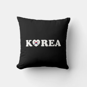 Cojín Decorativo Bandera del corazón del amor de Corea