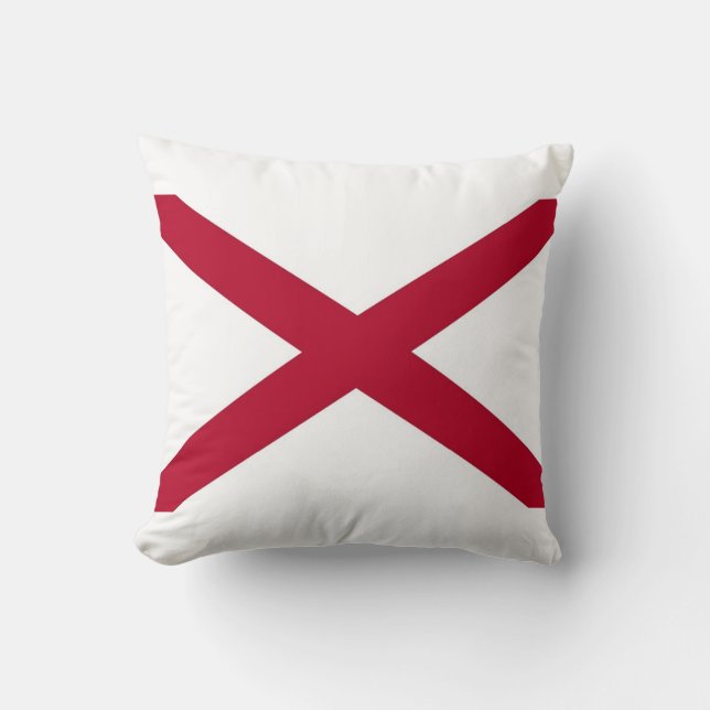 Cojín Decorativo Bandera del Estado de Alabama MoJo Pillow (Anverso)