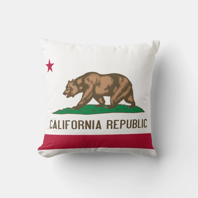 Cojín Decorativo Bandera del estado de California (Anverso)