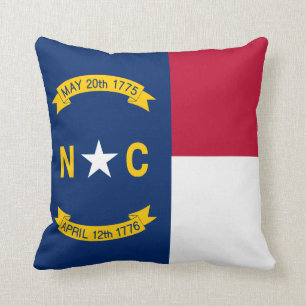 Cojín Decorativo Bandera del estado de Carolina del Norte