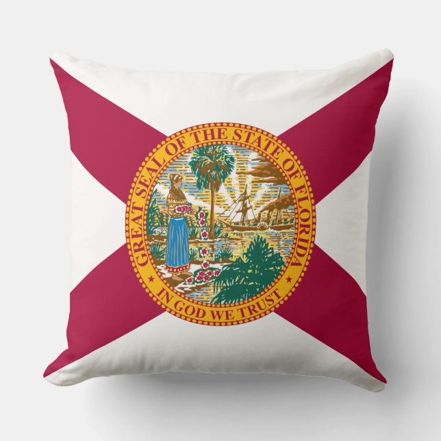 Cojín Decorativo Bandera del estado de Florida (Anverso)