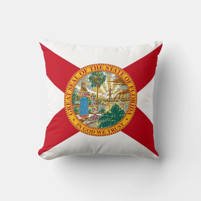Cojín Decorativo Bandera del Estado de Florida MoJo Pillow (Anverso)