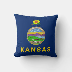 Cojín Decorativo Bandera del estado de Kansas