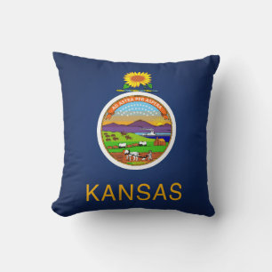 Cojín Decorativo Bandera Del Estado De Kansas De Guay