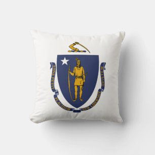 Cojín Decorativo Bandera del estado de Massachusetts
