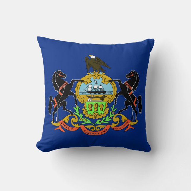 Cojín Decorativo Bandera del Estado de Pennsylvania MoJo Pillow (Anverso)