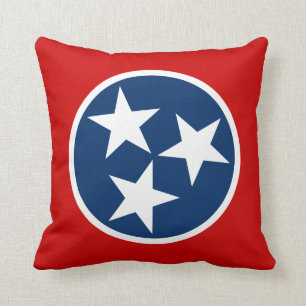 Cojín Decorativo Bandera del Estado de Tennessee Azul Estrellas Bla