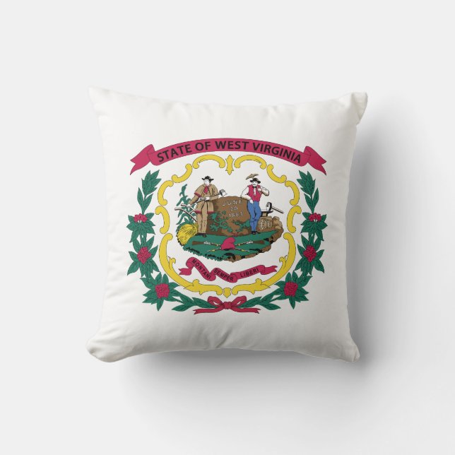 Cojín Decorativo Bandera del Estado de Virginia Occidental (Anverso)