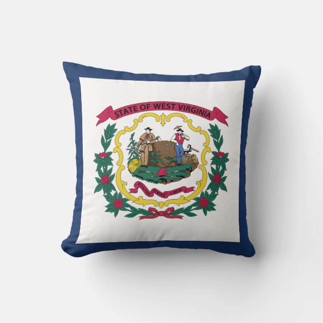 Cojín Decorativo Bandera del Estado de Virginia Occidental (Anverso)