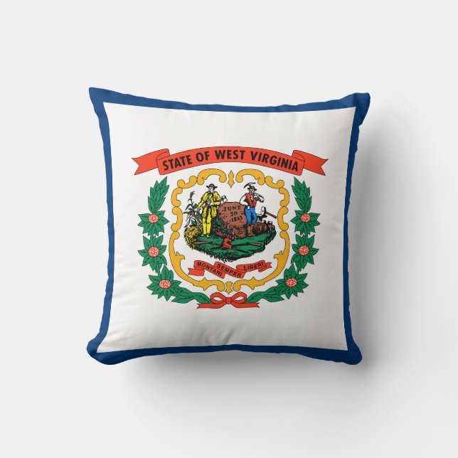 Cojín Decorativo Bandera del Estado de Virginia Occidental (Anverso)