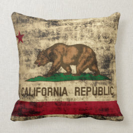 Cojín Decorativo Bandera del Grunge del vintage de la república de