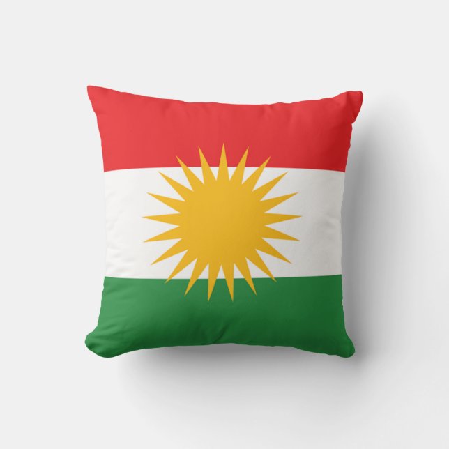 Cojín Decorativo Bandera del Kurdistan (Anverso)