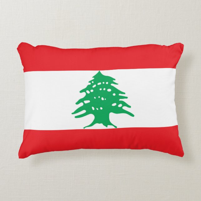 Cojín Decorativo Bandera del Líbano (Anverso)