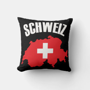 Cojín Decorativo Bandera del mapa de Suiza de Schweiz