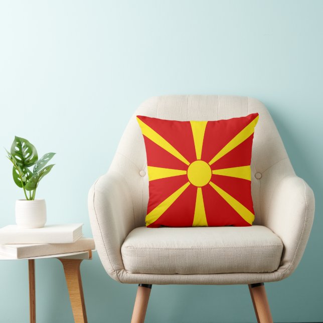 Cojín Decorativo Bandera del Norte de Macedonia (Silla)