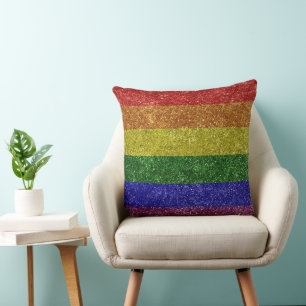 Cojín Decorativo Bandera del orgullo arco iris