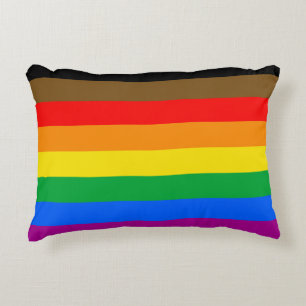 Cojín Decorativo Bandera del Orgullo Arcoíris de Filadelfia