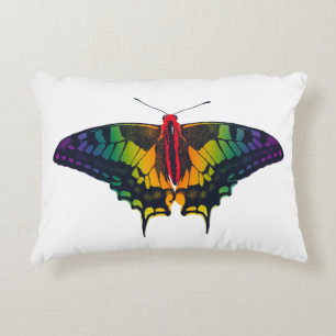 Cojín Decorativo Bandera del Orgullo Arcoiris Mariposa Tradicional
