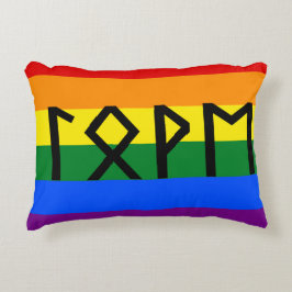 Cojín Decorativo Bandera del Orgullo de Amor Futhark Elder
