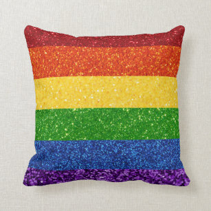 Cojín Decorativo Bandera del orgullo gay Purpurina LGBT