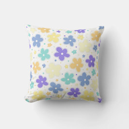 Cojín Decorativo Bandera del Orgullo Genderfaun Flores Doodle Paste