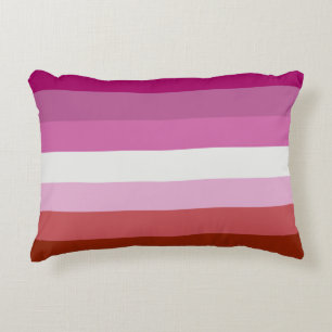 Cojín Decorativo Bandera del Orgullo Lesbiano (Origen)