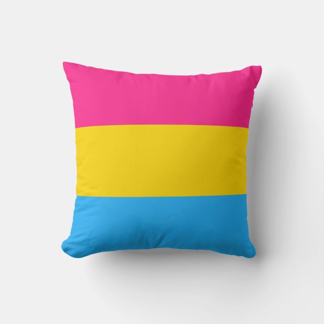 Cojín Decorativo Bandera del Orgullo Pansexual (Anverso)