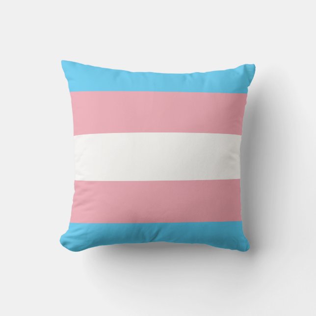 Cojín Decorativo Bandera del Orgullo Transgénero (Anverso)