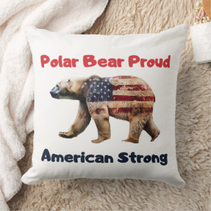 Cojín Decorativo Bandera del oso polar Estados Unidos