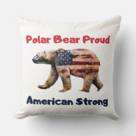 Cojín Decorativo Bandera del oso polar Estados Unidos