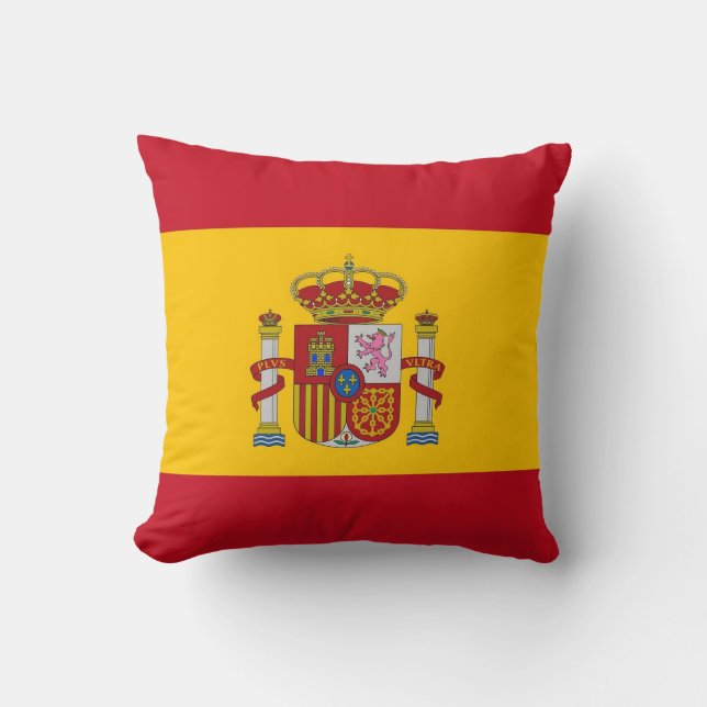 Cojín Decorativo Bandera española en el MoJo Pillow estadounidense (Anverso)