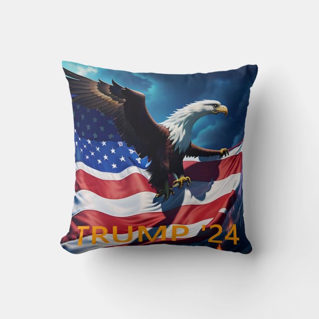 Cojín Decorativo Bandera estadounidense Águila estadounidense TRUMP (Anverso)