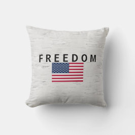 Cojín Decorativo Bandera Estadounidense Con Texto Sobre La LIBERTAD