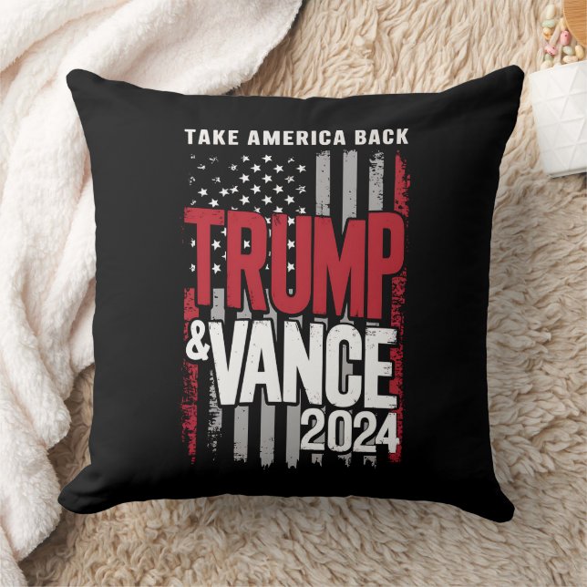 Cojín Decorativo Bandera estadounidense de Trump Vance 2024 para re (Manta)
