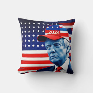 Cojín Decorativo Bandera estadounidense Donald Trump 2024