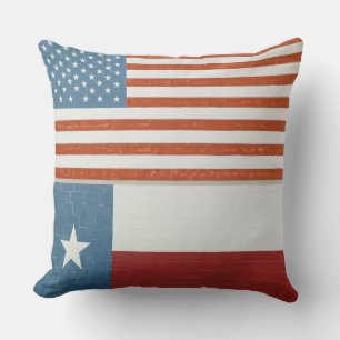 Cojín Decorativo Bandera estadounidense y de Texas Estados Unidos B