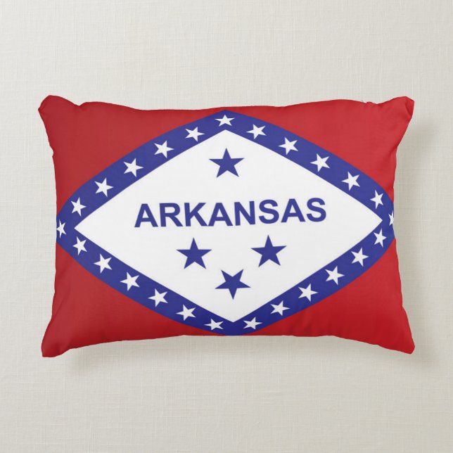 Cojín Decorativo Bandera Estatal de Arkansas, Estados Unidos (Anverso)