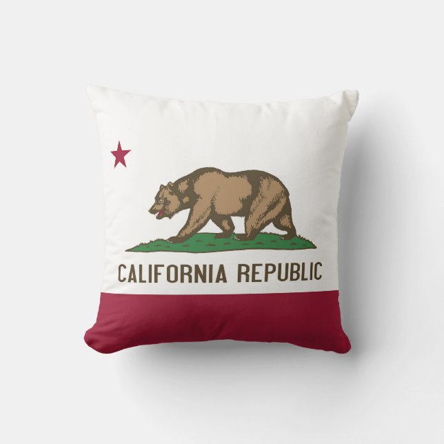 Cojín Decorativo Bandera Estatal de California MoJo Pillow (Anverso)