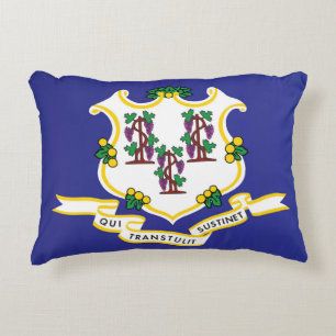 Cojín Decorativo Bandera estatal de Connecticut, Estados Unidos