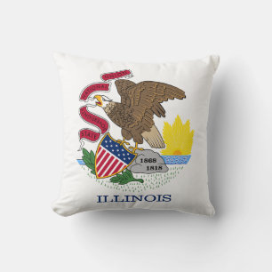 Cojín Decorativo Bandera Estatal de Illinois