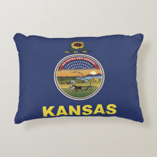 Cojín Decorativo Bandera estatal de Kansas, Estados Unidos