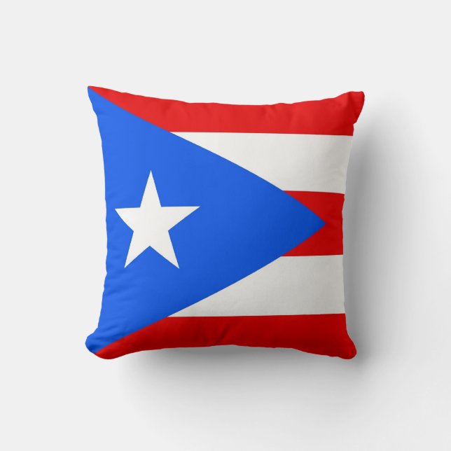 Cojín Decorativo Bandera estatal de Puerto Rico MoJo Pillow norteam (Anverso)