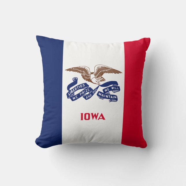 Cojín Decorativo Bandera Estatal Iowa (Anverso)