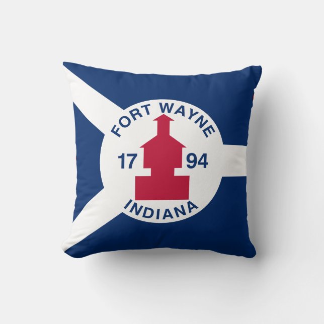 Cojín Decorativo Bandera fuerte Wayne, Indiana (Anverso)