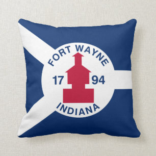 Cojín Decorativo Bandera fuerte Wayne, Indiana