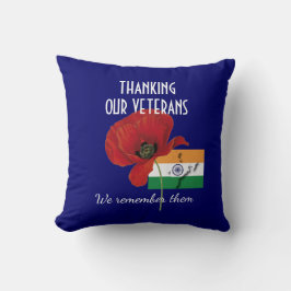 Cojín Decorativo Bandera india gracias a los veteranos