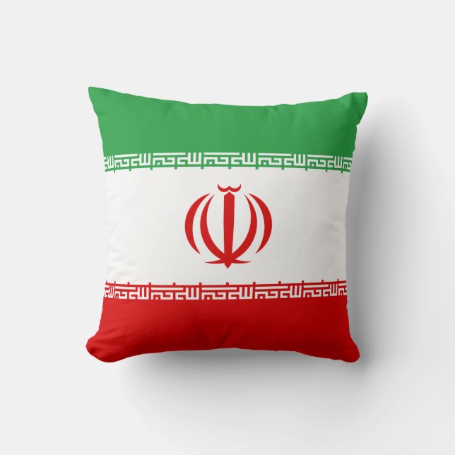 Cojín Decorativo Bandera iraní (Irán) (persa) (Anverso)