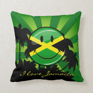 Cojín Decorativo Bandera jamaiquina sonriente